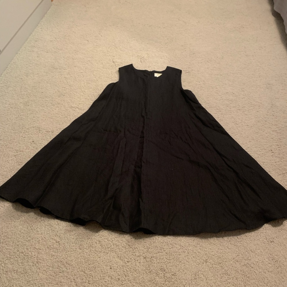 Maeve sleeveless linen dress in Black, size Small